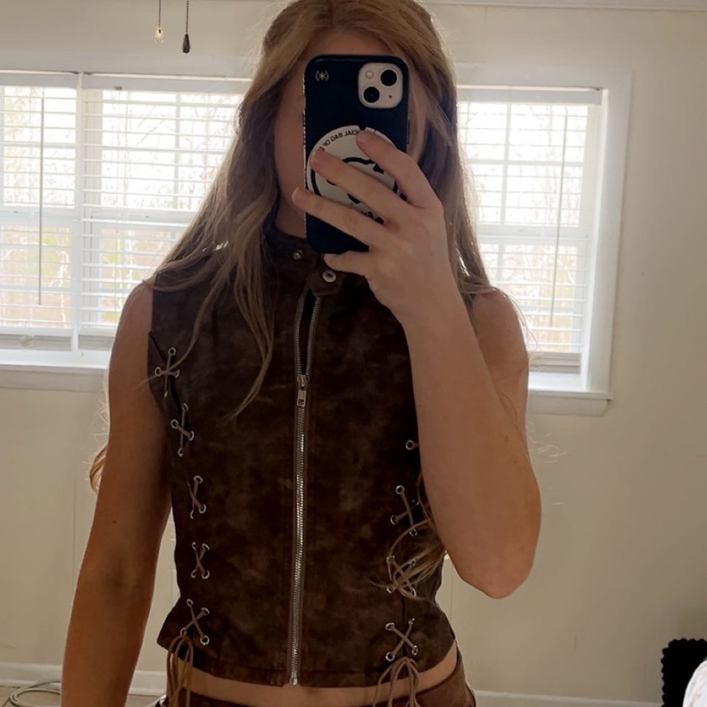 Princess Polly Brown Lace-Up Top